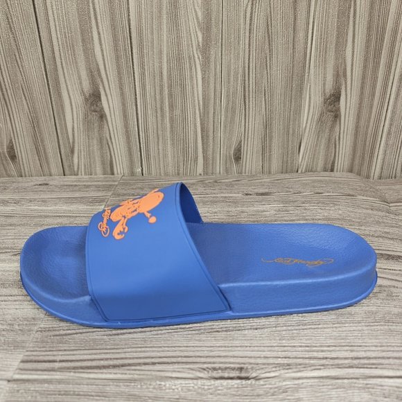 Ed Hardy Darkness Skull Slides Sandal Blue/Orange - EH9041F- Men\'s Size 10 - NEW main image 12